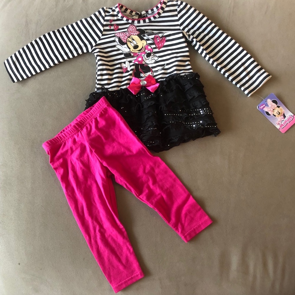 Disney Minnie Mouse 2 pc Top with Pants New 18M